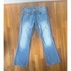 Y2K True Religion Jeans flared Lt Blue Men’s Sz 33x32 100% Cotton